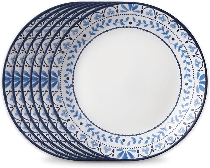 Corelle Vitrelle Salad Plates Set Triple Layer Glass and Chip Resistant by Corelle