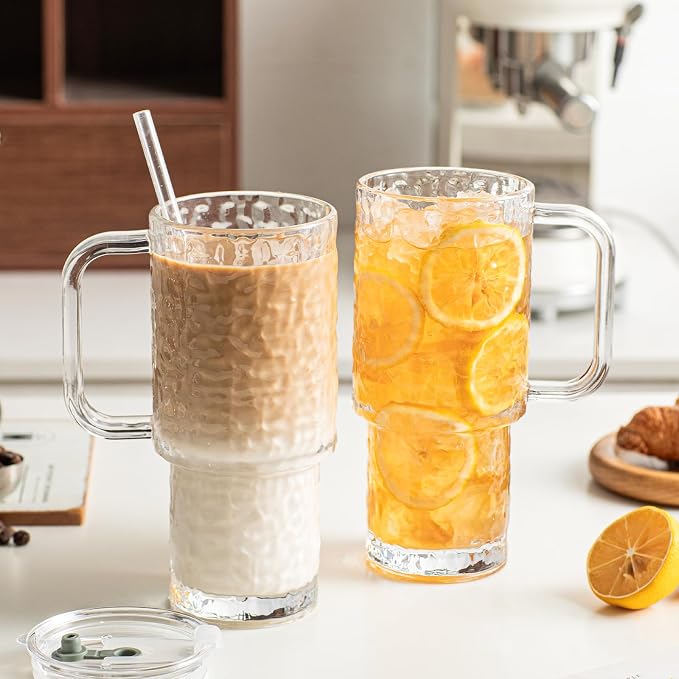 INSETLAN 24 oz Water Ripple Glass Tumbler - Image 3