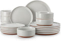 MALACASA Plates and Bowls Sets, 18 Pieces Modern Ceramic Dinnerware Set by MALACASA