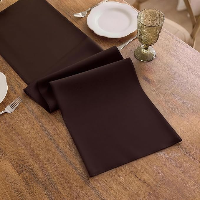 Brown Table Runner, Waterproof Washable Runners 48 Inches Long | Reusable 12x48 - Image 3