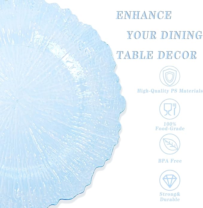 U-QE 60PCS Clear Blue Plates - Image 6