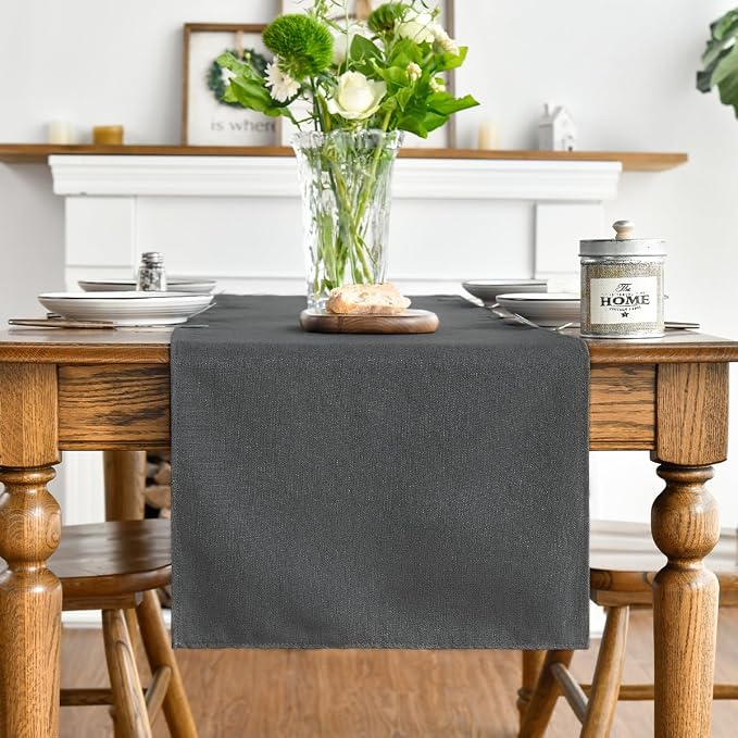 Artoid Mode Grey Table Runner, Seasonal Washable Kitchen Dining Table Decoration - Image 7