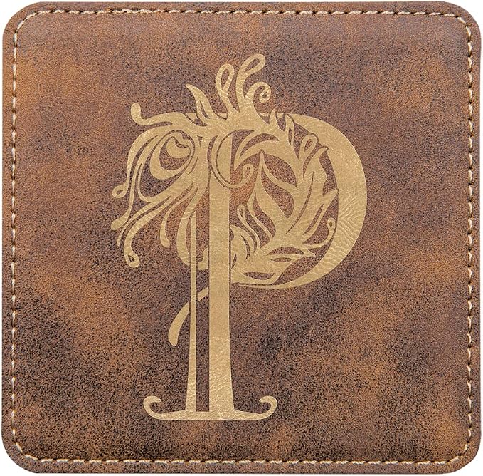 Custom Engraved Coasters | Personalized Leather Coaster | Set of 6 | Drink - Image 2