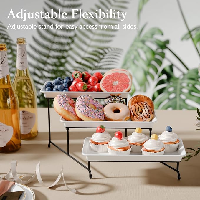 Bumusty 3-Tier Melamine Serving Tray Set, 11.5 x 5.6 in, Birthdays and Holidays - Image 6