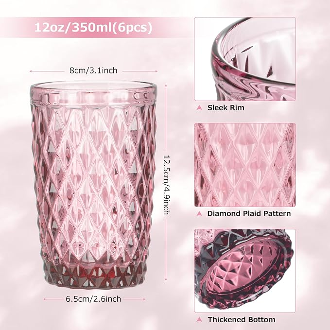 Topsky Highball Drinking Glasses Set of 6, 12 oz Colored Glassware - Image 3