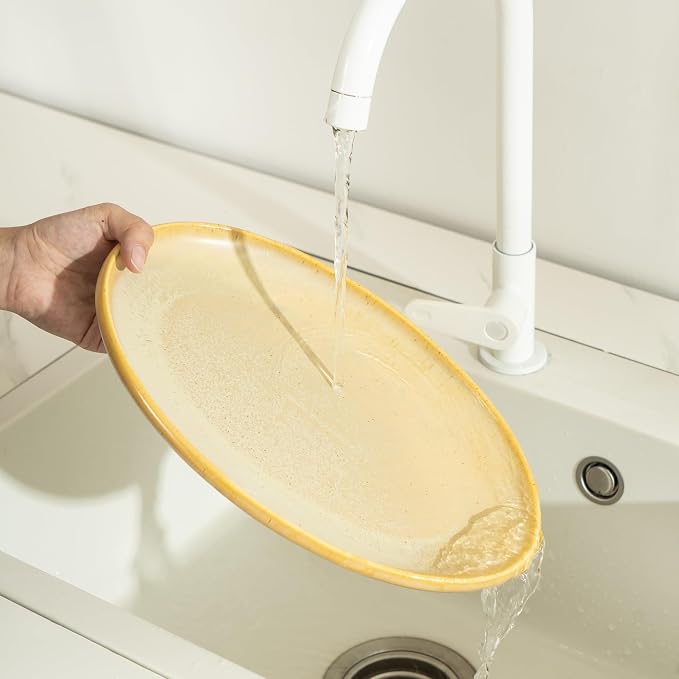 Ceramic Large Serving Platters- Set of 3 Oval Platters - Image 4