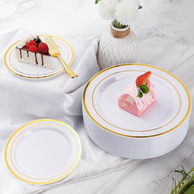 600 Pieces Gold Disposable Plastic Plates - Image 6