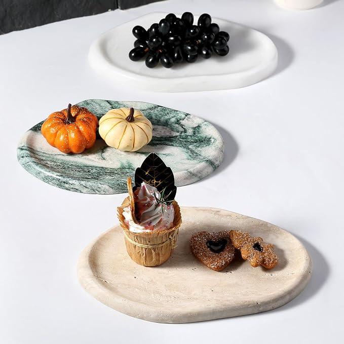 Luxurious White Marble Vanity Tray, Cloud Shape Serving Stone Key Tray - Image 8