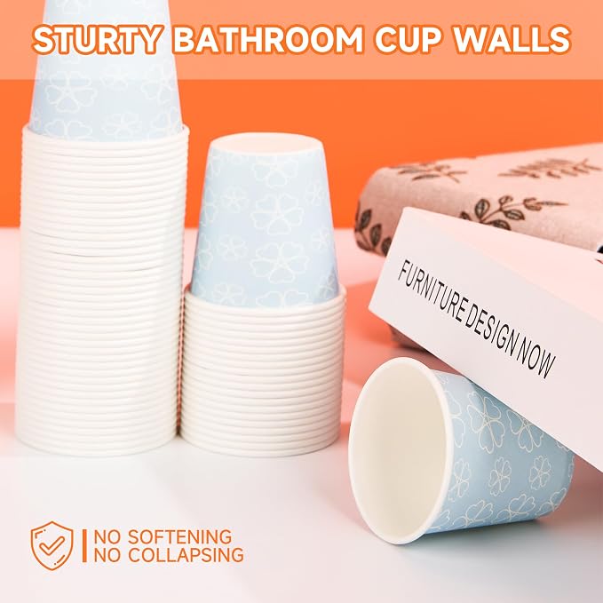 METAPRINT 600 Pack 3 oz Bathroom Cups, Disposable Paper Cups - Image 7