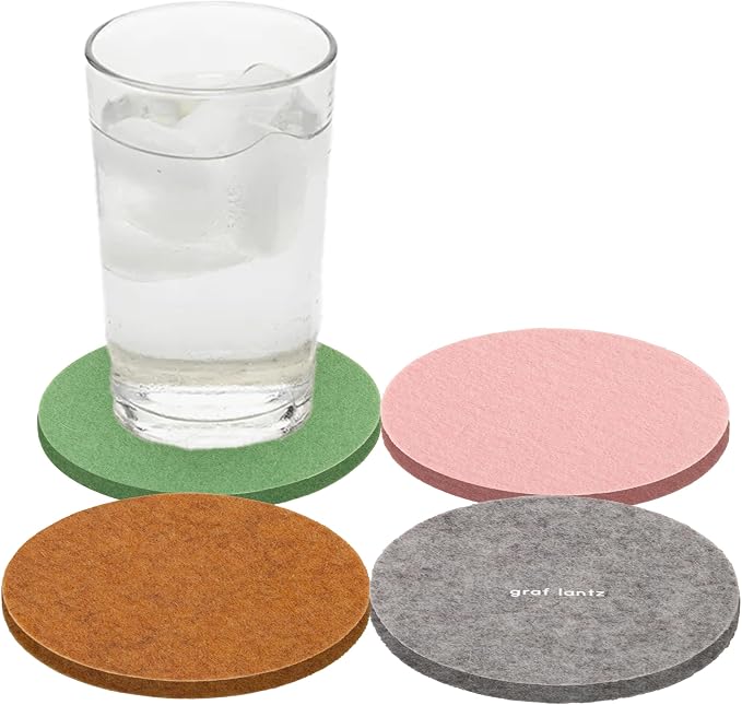Graf Lantz - Bierfilzl Merino Wool Round Coasters Set of 4 - Chic - Absorbs 30% by GrafLantz