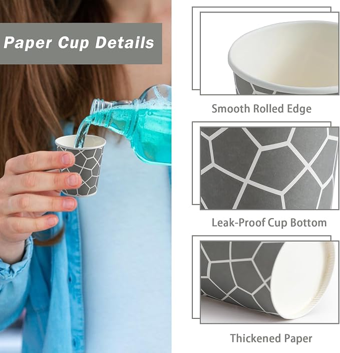 300 Pack 3oz Disposable Paper Cups, Dixie Small Bathroom Cups | Food grade - Image 4