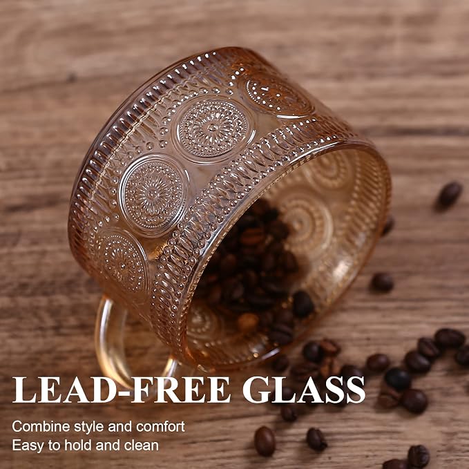 Amber Vintage Glass Coffee Mugs gifts - Image 3