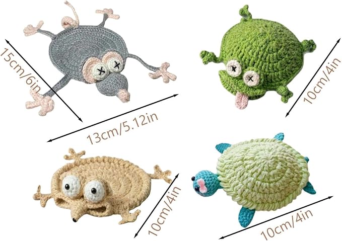 Splat Crochet Coasters, Splat Coasters, Funny Crochet Coasters, Crochet Animal - Image 4