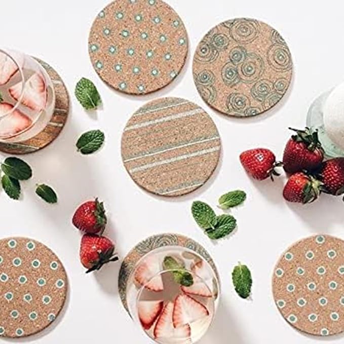 Tebery 20 Pack Cork Coasters Round, 3.9" Bar Coasters - Image 7