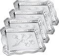 4 Pack 16.3" x 11.4" Large Silver Serving Trays by Ferrochef