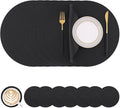 Homaxy Round Faux Leather Placemats and Coasters, Wipeable Place Mats, by Homaxy