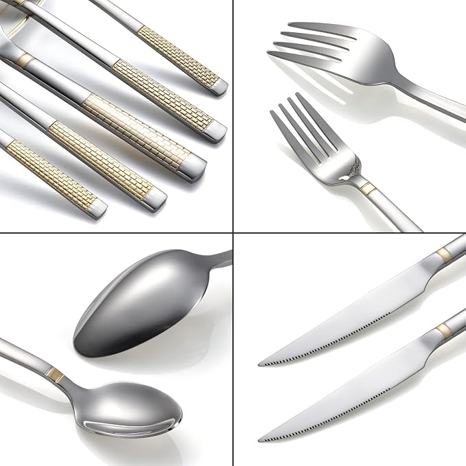20-Piece Silverware Set Stainless Steel Flatware Set - Image 3