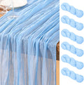 DeZerlor Baby Blue Cheesecloth Table Runners 6 Pack Summer Boho Runners | by DeZerlor