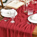 Artoid Mode Boho Cheesecloth Gauze Red Wedding Table Runner, 160 Inch Seasonal by ArtoidMode