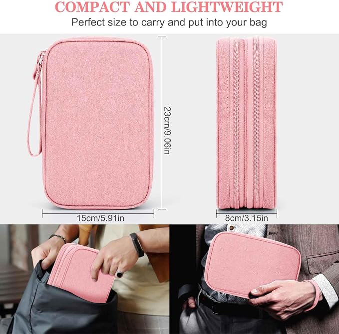 FYY Electronic Organizer, Travel Tech Pouch Bag, Waterproof, Double Layers - Image 2