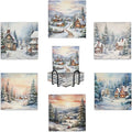 Coasters Set of 6, Coasters for Drinks Absorbent Stone by XCEWA