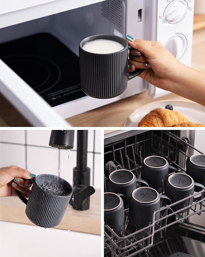 famiware Coffee Mug Set for 8, Star 12 oz Catering Mugs Cup Set - Image 7