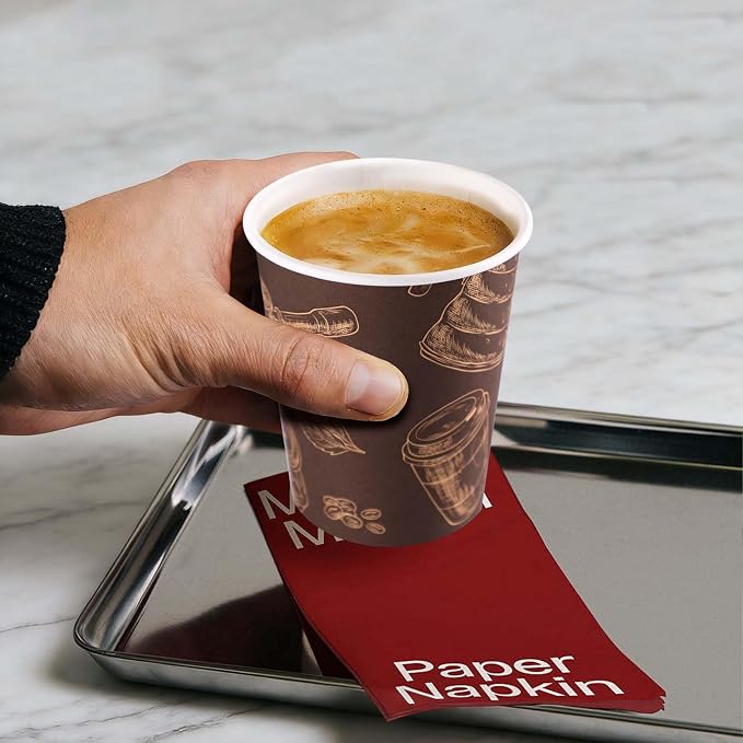 10 oz 180 Pack Disposable Paper Coffee Cups Hot/Cold Drinking Cups | Brown - Image 4