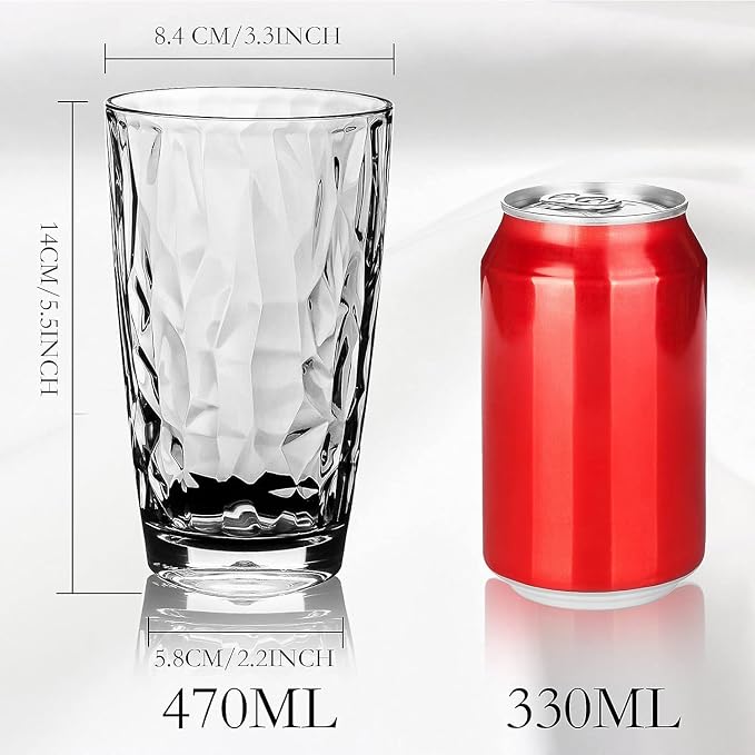 Topsky 16oz Plastic Tumblers Drinking Glasses Set of 4, Outdoor&Indoor - Image 2