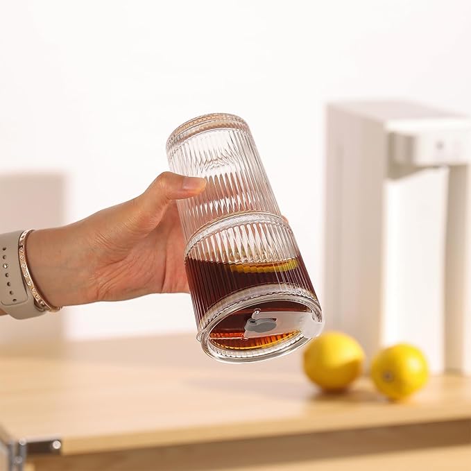 Ribbed Glass Tumbler Drinking Glasses - Image 6