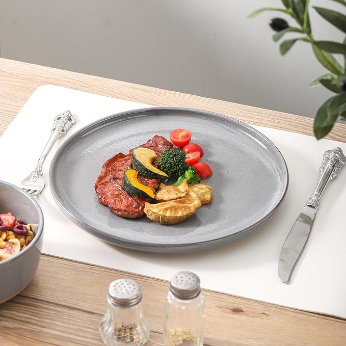 Ceramic Dinner Plates Set of 6, Stoneware 10 Inch, Dishwasher and Oven Safe - Image 7