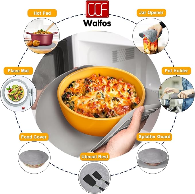 Silicone Microwave Mats, Walfos Heat Resistant Multi-Purpose Microwave Trivet - Image 3