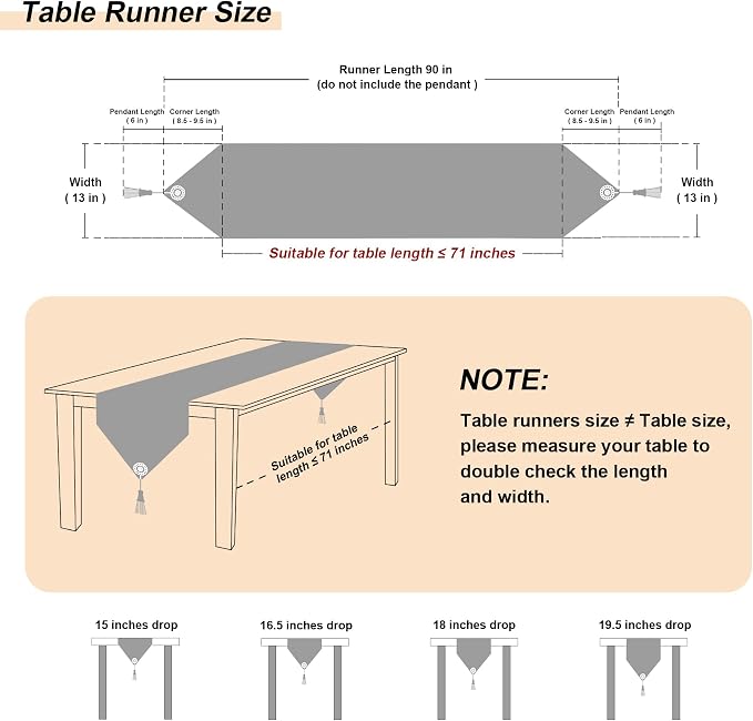 Loom and Mill Luxury Chenille Damask Table Runner 90 inches Long, 13x90 inch - Image 2