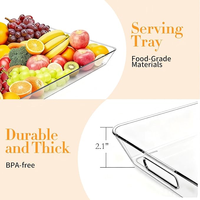Clear Plastic Serving Tray - Image 3