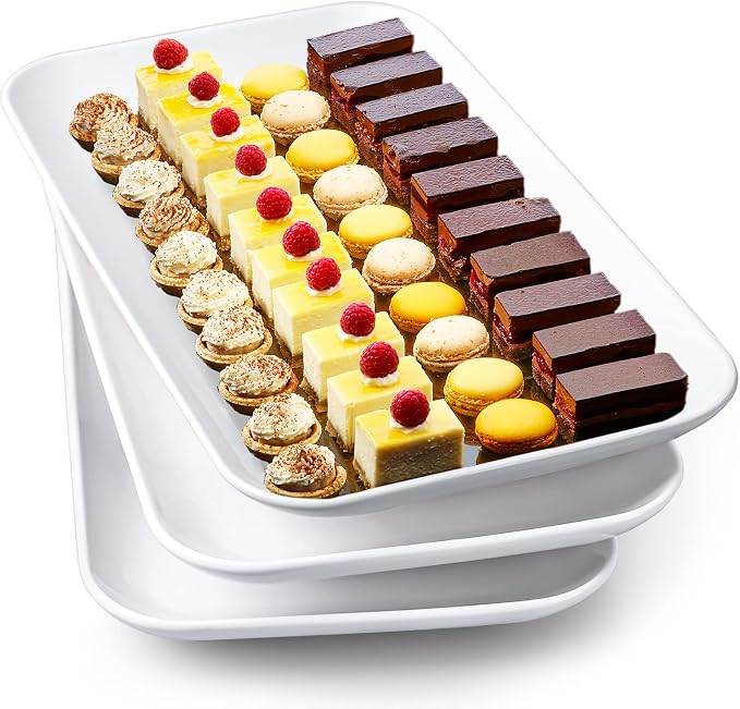 DELLING 16 Inch Large Serving Platter Set of 3, Oven Safe to 590°F, Dinnerware by Delling-HappyFoodieCreator