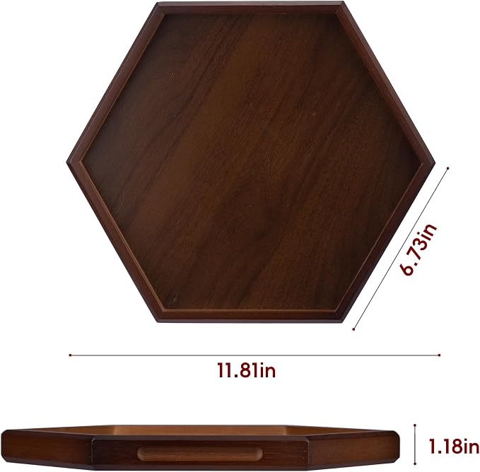 Hexagon Serving Trays & Platters, 11.8" Charcuterie Platter, Cafeteria Trays - Image 2