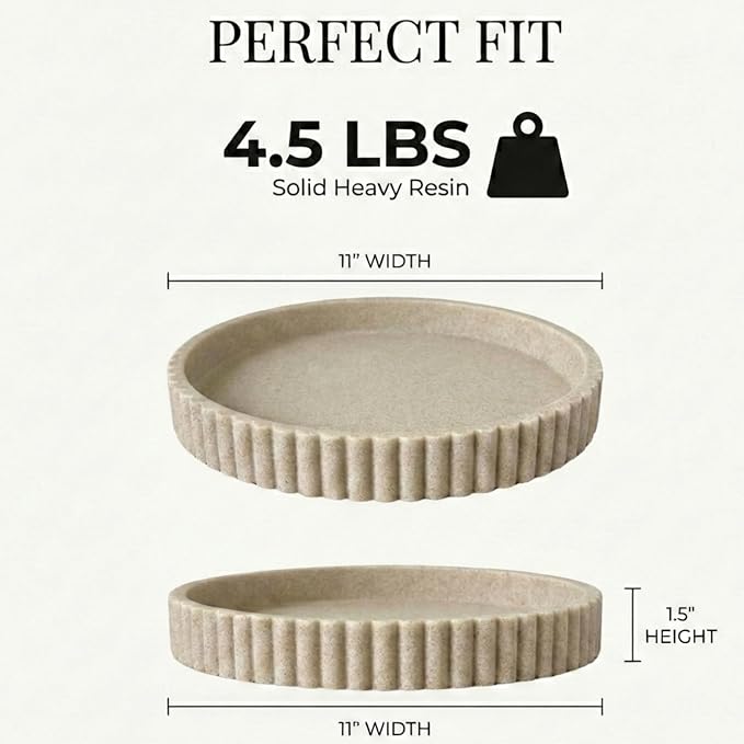 OAKOA Round Decorative Tray Coffee Table Tray - Image 4