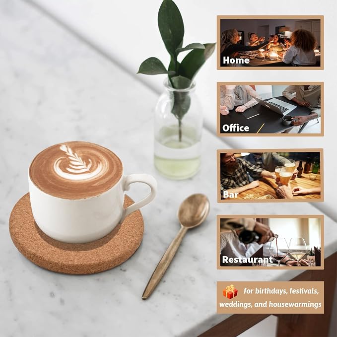 Cork Coasters for Drinks Absorbent - Image 5