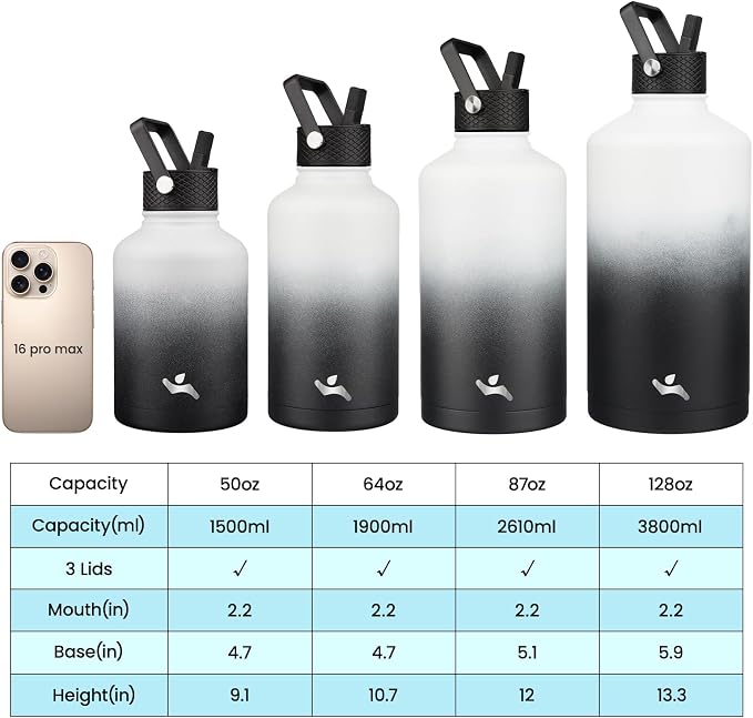 Konokyo 87 oz Insulated Stainless Steel Water Bottle Jug - Image 4