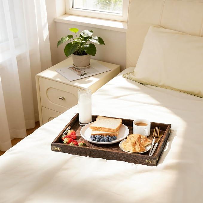Wood Serving Tray - 17In Large Serving Tray - Image 5