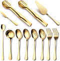 Gold Serving Utensils, OGORI 12-Piece Stainless Steel Serving Utensils Include by OGORI