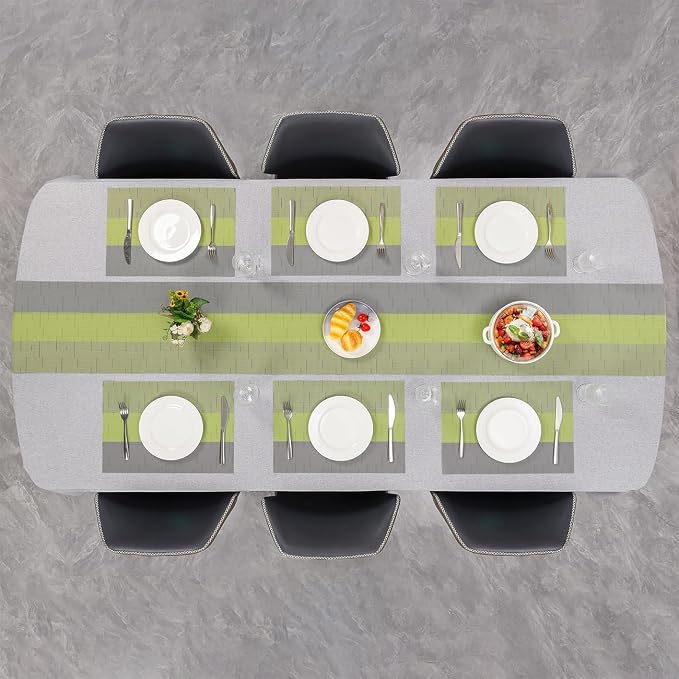 Table Runner 71 Inches Long, Vinyl Woven Farmhouse Table Runners | Washable - Image 8