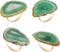 CozyTower Agate Napkin Rings Set of 4, Unique Geode Napkin Rings | Gold Napkin by CozyTower