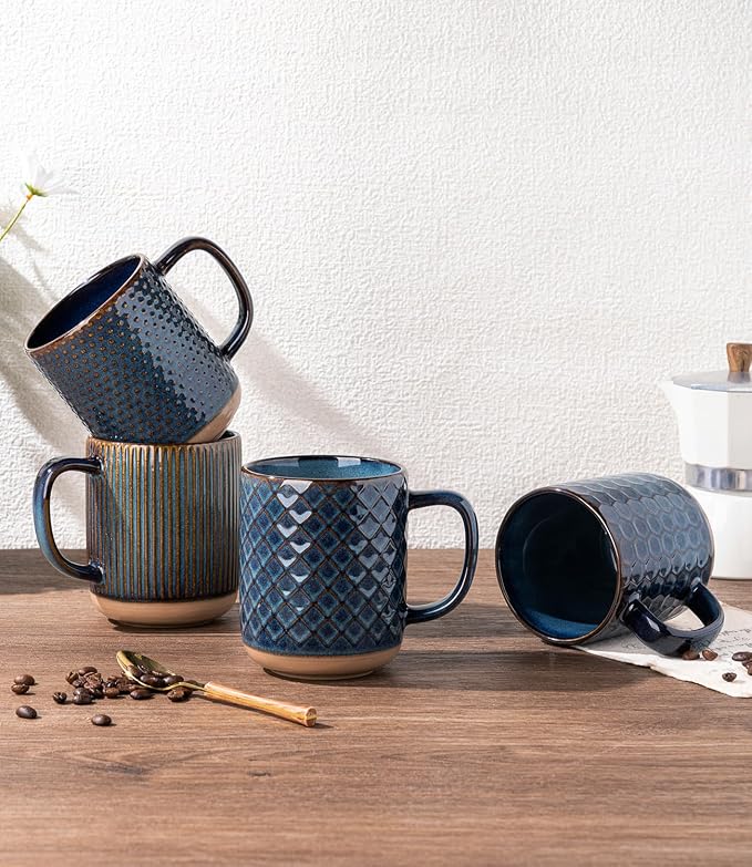 GBhome Coffee Mugs Set of 6, 16 oz Blue Coffee Cups - Image 7
