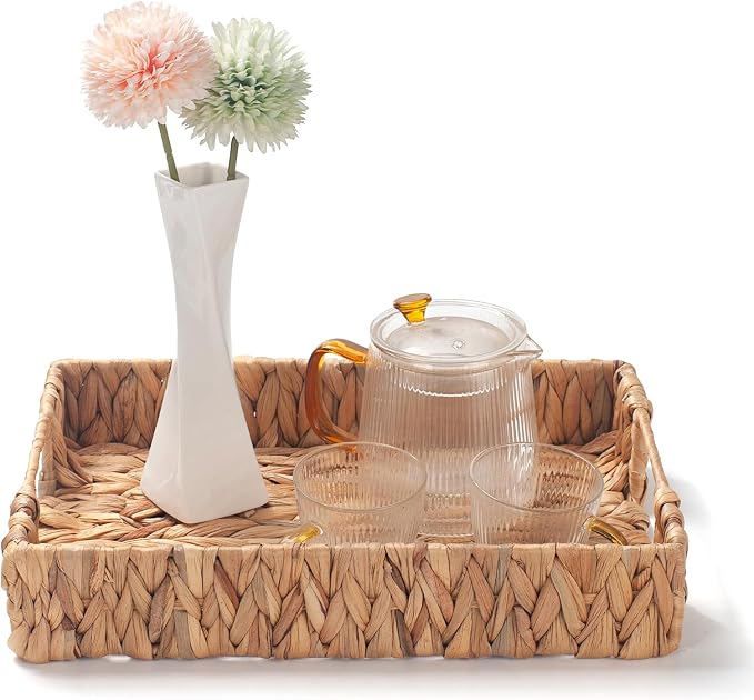 Water Hyacinth Rectangular Serving Tray - Image 3