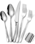 Hammered 30 Pieces Set Silverware Set by Lemeya