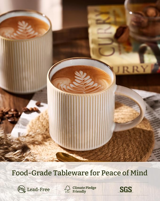 famiware Coffee Mug Set for 6, Star 16 oz Catering Mugs Cup Set - Image 2