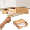 9-inch Paper Plate Dispenser Under Cabinet, Bamboo Paper Plate Holders by CKIU