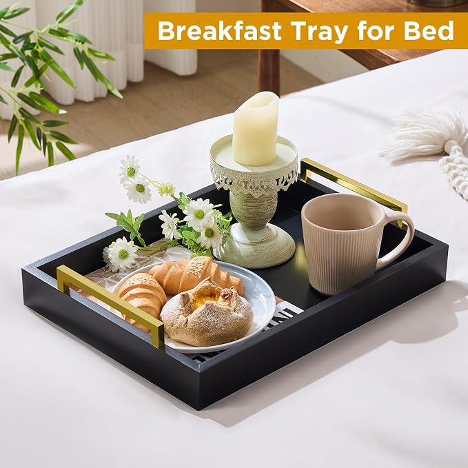 16"x12" Serving Trays with Handles, Ottoman Trays for, Living Room, and - Image 4