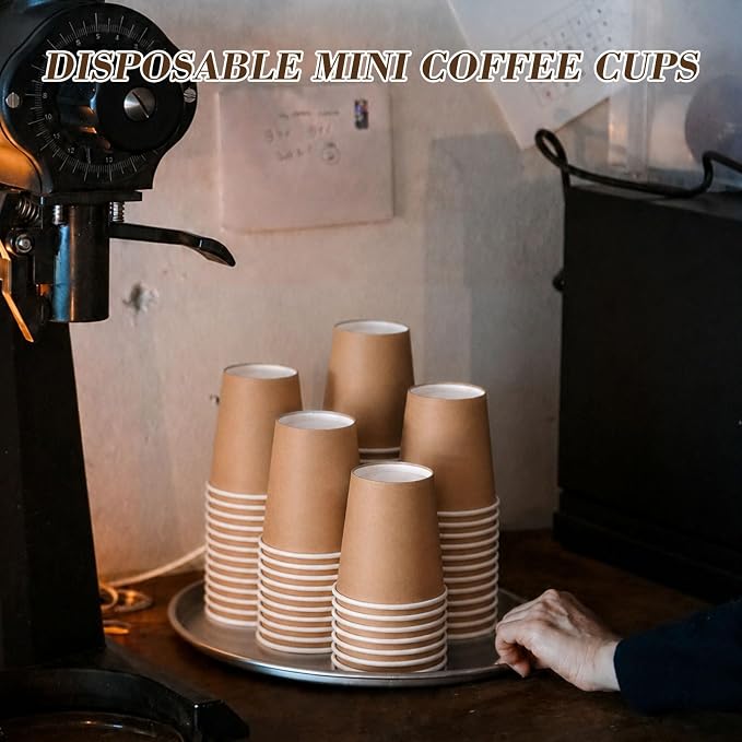 300 Pcs Mini Coffee Cups Brown Culture Cup 2oz Disposable Bathroom Cups Paper - Image 4