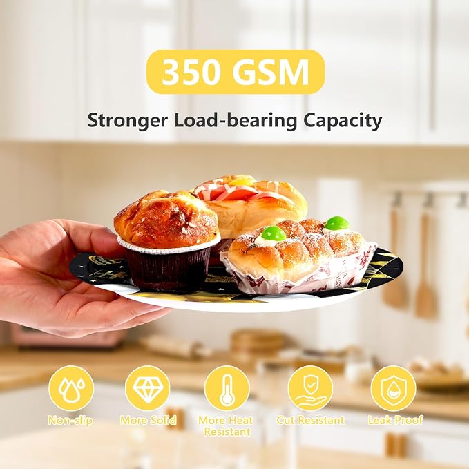 96 Pcs Bruh 14th Birthday Party Black Gold Decorations, Serves 24 | Black Gold - Image 5